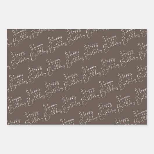 Zwarte Grijze Zalige Zalige Dag Inpakpapier Vel (Voorkant 3)