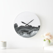 Zwarte grijze zilver metallisch Agate Stone Grote Klok (Huis)