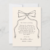 Zwarte grillige foto Hand getrokken bruiloft Bedankkaart (Achterkant)