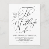 Zwarte grillige kalligrafie bruiloft QR-code Uitnodiging Briefkaart (Voorkant)