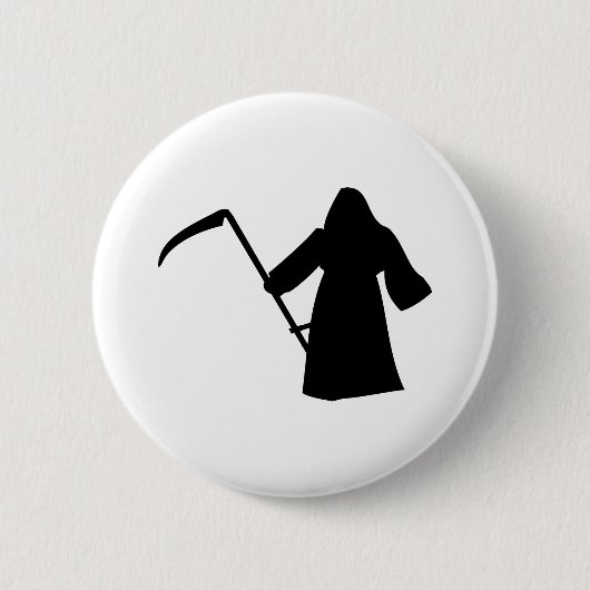 zwarte grimmige dodenpictogram ronde button 5,7 cm (Voorkant)