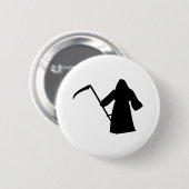 zwarte grimmige dodenpictogram ronde button 5,7 cm (Voorkant /achterkant)