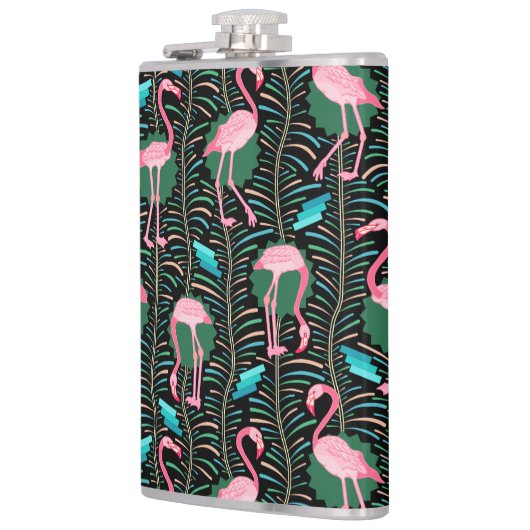 Zwarte Groen van het Patroon van de Varens van Heupfles (Links)