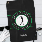 Zwarte Groene Beste Golfer met een lange brok Pro  Golfhanddoek