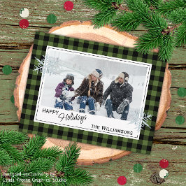 Zwarte groene buffels met berengekleed en sneeuwvl briefkaart