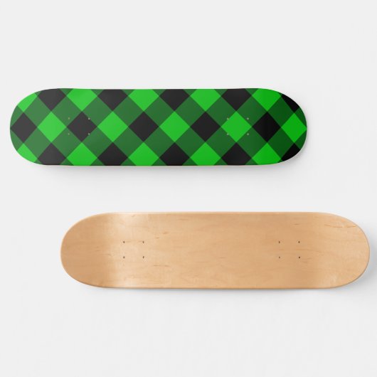 Zwarte Groene Check Skateboard (Horizontaal)