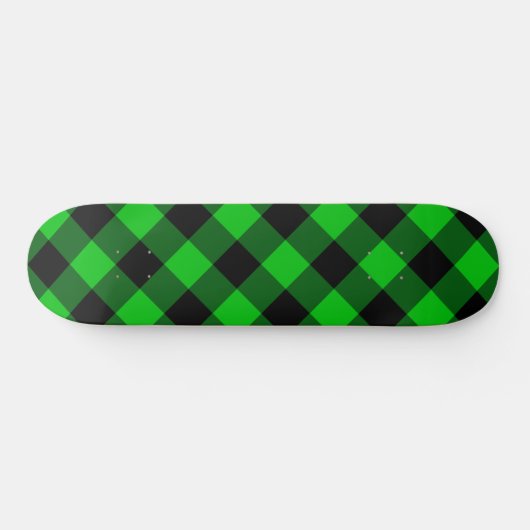Zwarte Groene Check Skateboard (Horizontaal)