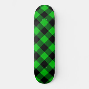Zwarte Groene Check Skateboard