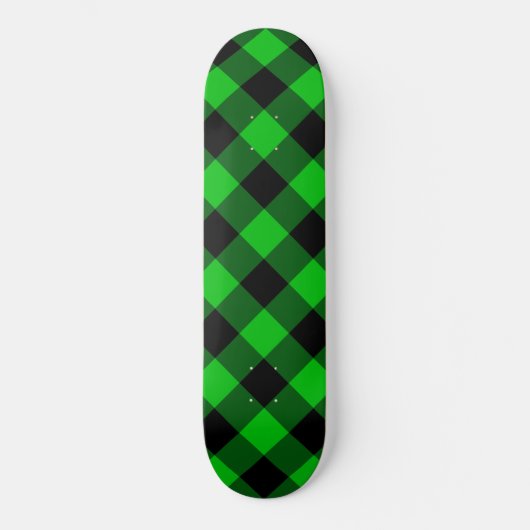 Zwarte Groene Check Skateboard (Voorkant)