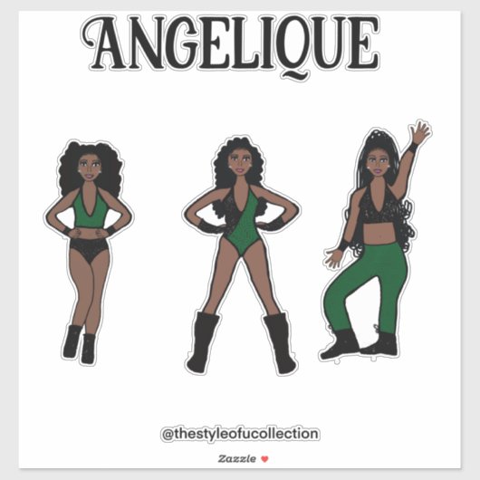 Zwarte Groene Danser #1 Sticker (Vel)