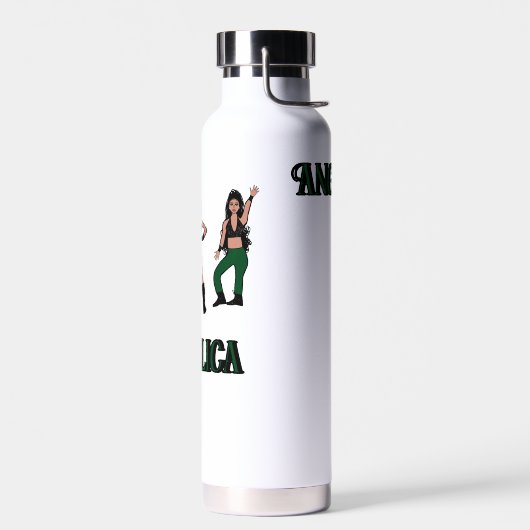 Zwarte Groene Danser #2 Waterfles (Links)