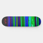 Zwarte, groene en blauwe stripskateboard persoonlijk skateboard (Horizontaal)