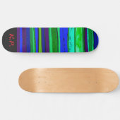 Zwarte, groene en blauwe stripskateboard persoonlijk skateboard (Horizontaal)