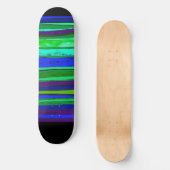 Zwarte, groene en blauwe stripskateboard persoonlijk skateboard (Voorkant)