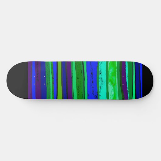 Zwarte, groene en blauwe stripskateboard persoonlijk skateboard (Horizontaal)