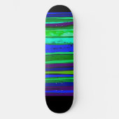 Zwarte, groene en blauwe stripskateboard persoonlijk skateboard (Voorkant)