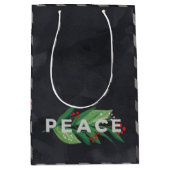 Zwarte, groene en rode Holly Peace Medium Cadeauzakje (Voorkant)
