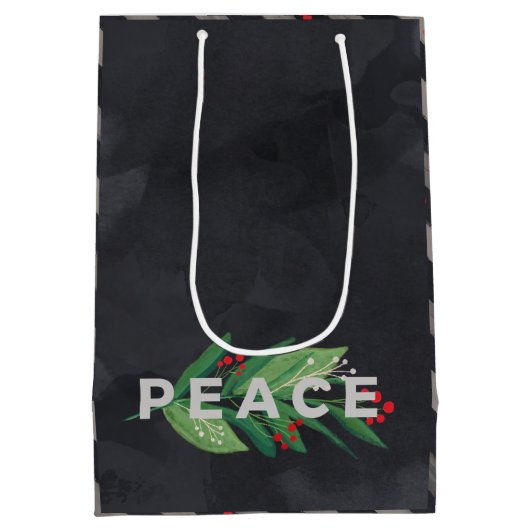 Zwarte, groene en rode Holly Peace Medium Cadeauzakje (Achterkant)