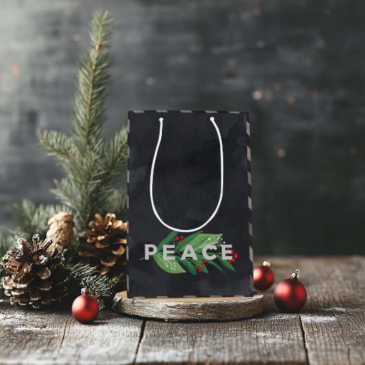 Zwarte, groene en rode Holly Peace Medium Cadeauzakje