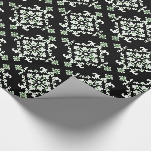 Zwarte, groene en witte, Keltische Gift Wrap Cadeaupapier (Hoek)