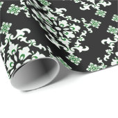 Zwarte, groene en witte, Keltische Gift Wrap Cadeaupapier (Rol Hoek)
