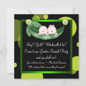 Zwarte groene erwten in een pod gender reveal part kaart (Achterkant)