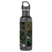 Zwarte, groene, flexibele tekenmarmer op maat waterfles  (Achterkant)