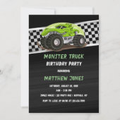 Zwarte Groene Gator Monster Truck Verjaardagsfeest Kaart (Voorkant)