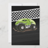 Zwarte Groene Gator Monster Truck Verjaardagsfeest Kaart (Achterkant)