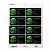 Zwarte Groene Gazon Verzorging Landschapsarchitect Etiket (Full Sheet)