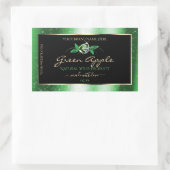 Zwarte groene glitter sterren Floral Product Label (Tas)