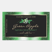 Zwarte groene glitter sterren Floral Product Label (Voorkant)