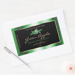 Zwarte groene glitter sterren Floral Product Label