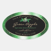Zwarte groene glitter sterren Floral Product Label (Voorkant)