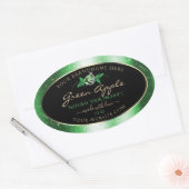 Zwarte groene glitter sterren Floral Product Label (Envelop)