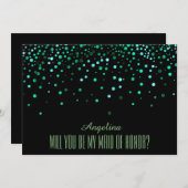 Zwarte Groene Glitter... word je mijn vriend van H Kaart (Voorkant / Achterkant)