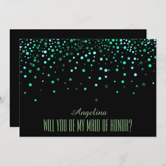 Zwarte Groene Glitter... word je mijn vriend van H Kaart (Voorkant / Achterkant)