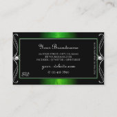   zwarte groene handjewelen Initialen Visitekaartje (Achterkant)