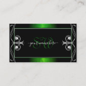   zwarte groene handjewelen Initialen Visitekaartje (Voorkant)