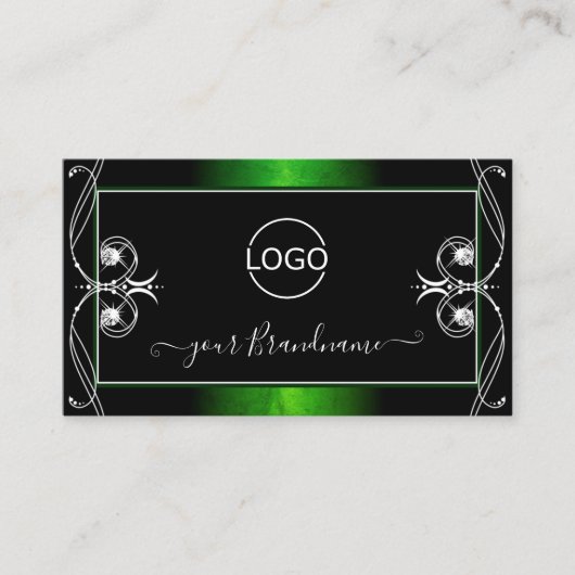   zwarte groene handsjuwelen voegen Logo toe Visitekaartje (Voorkant)