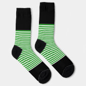Zwarte + groene horizontale strepen sokken (Rechts)