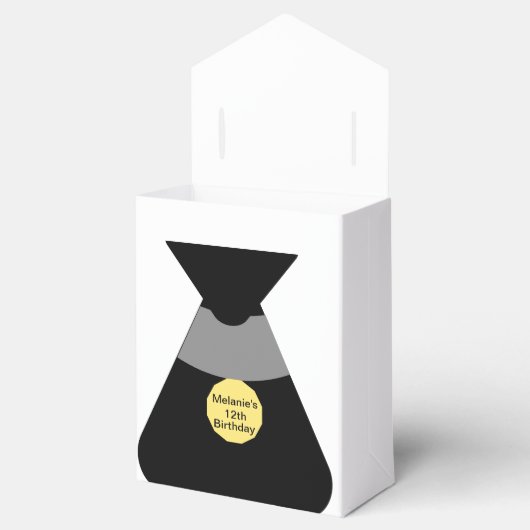 Zwarte groene kat bedankdoosjes (Geopend)