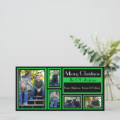 Zwarte & Groene Kerst Kaart - 5 Foto's (Staand voorkant)
