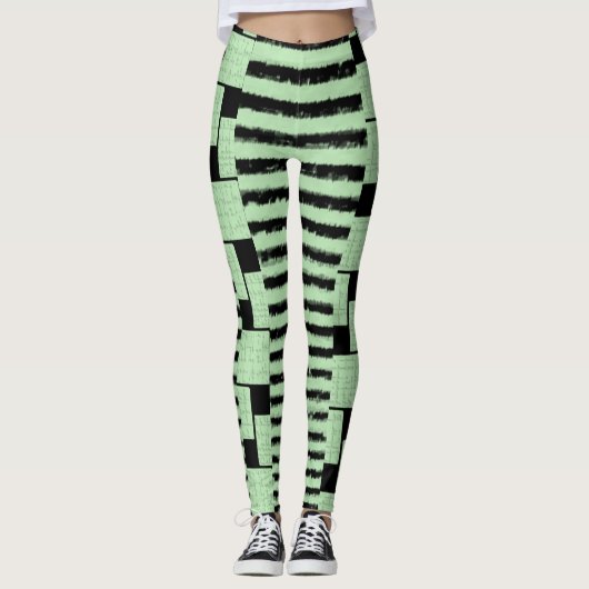 Zwarte & Groene Leggings Lang (Voorkant)