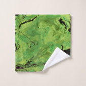 Zwarte groene marmer bad handdoek (Wasdoekje)
