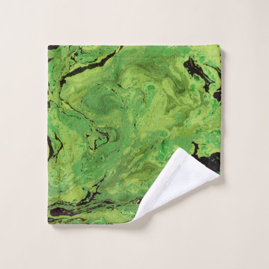 Zwarte groene marmer bad handdoek (Wasdoekje)