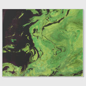 Zwarte groene marmer cadeaupapier (Vlak)