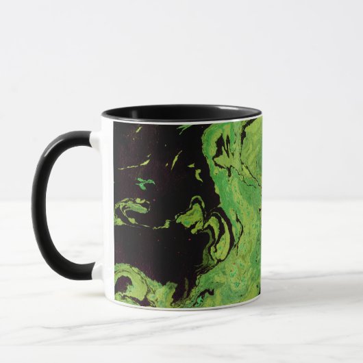Zwarte groene marmer mok (Links)
