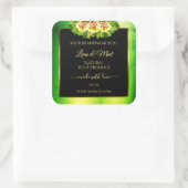 Zwarte groene marmer Product Labels die Rozen bloe (Tas)