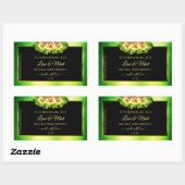 Zwarte groene marmer Product Labels die Rozen bloe (Vel)